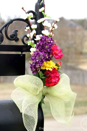 Dress up your mailbox for spring and summer with a pretty bouquet of faux flowers.