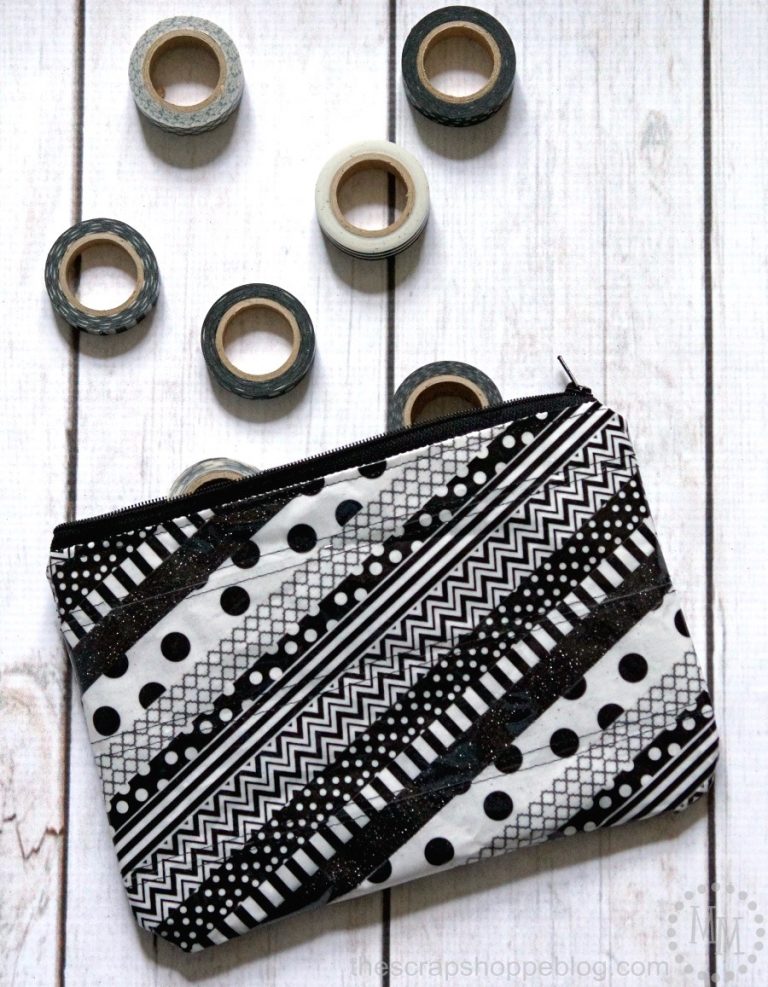 Make a unique zipper pouch using your favorite washi tapes!