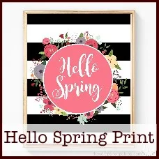 hello spring free print