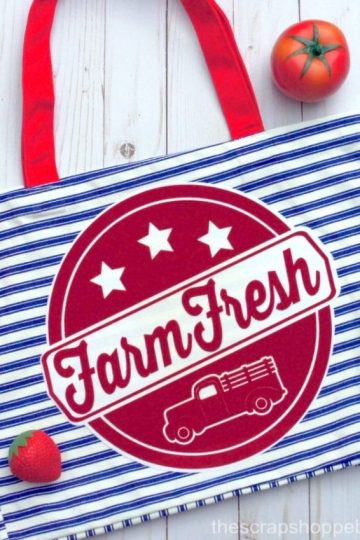 Download this Farm Fresh SVG file and create your own farmhouse tote!