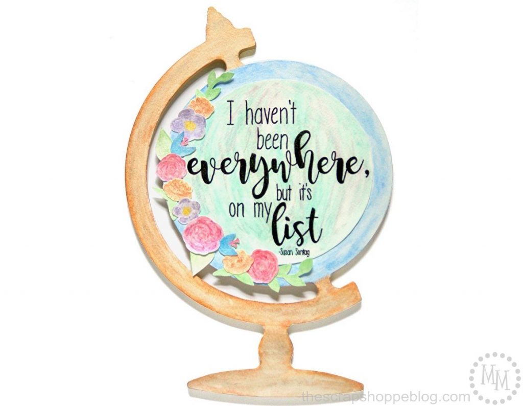 final watercolor globe craft project