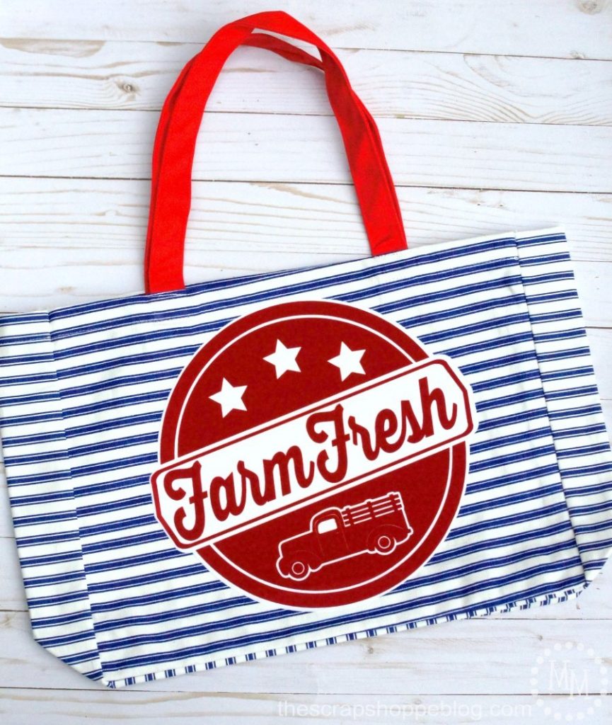 Download this Farm Fresh SVG file and create your own farmhouse tote!