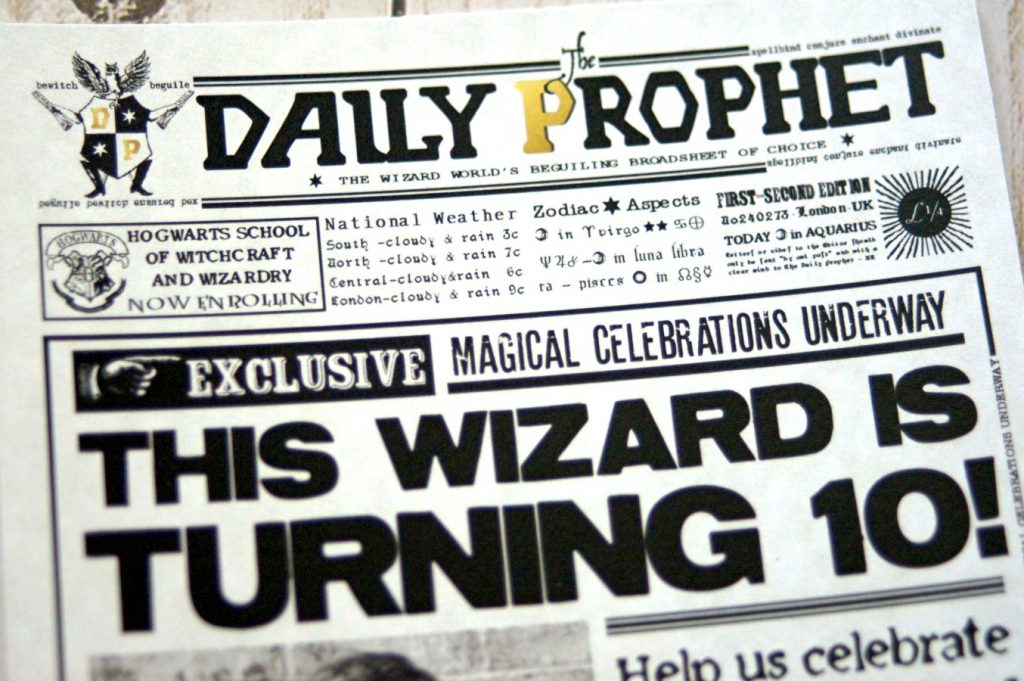Invite your guests to a Harry Potter birthday party with this Daily Prophet printable invitation!