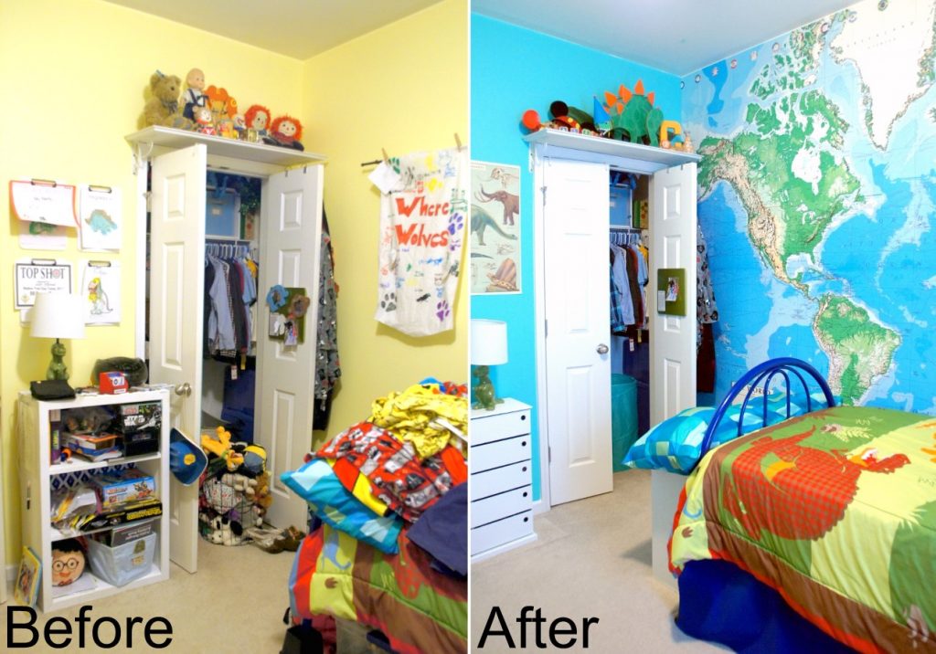 This is a bright and fun boy's room makeover!