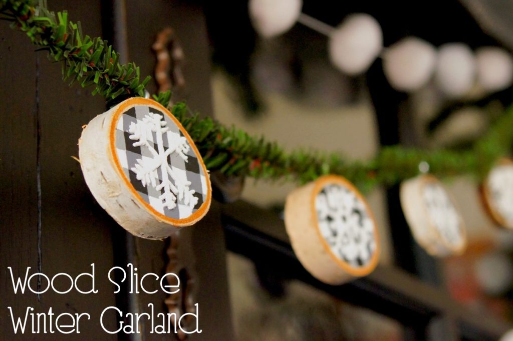 wood slice winter garland