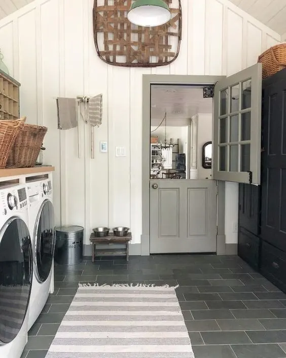 Your laundry room doesn't have to be boring. Start dressing it up from the outside with a fun door!