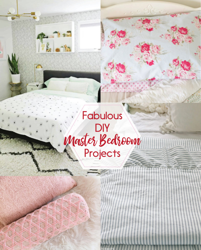It doesn't have to be super expensive to redo your master bedroom! There are so many fun ways to dress up with room with sewing projects!