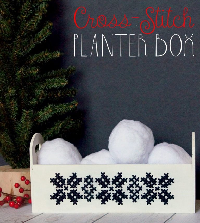 Cross-Stitch Planter Box