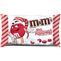 M&M'S Holiday White Peppermint Chocolate Christmas Candy 8-Ounce Bag