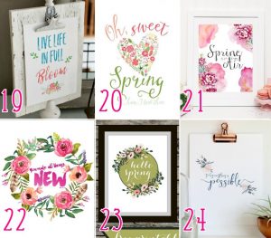 Spring Floral Printables roundup - perfect for creating instant home decor! Just print and frame.