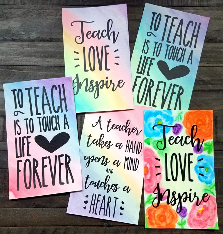 Make a sweet and simple watercolor card for your favorite teacher!