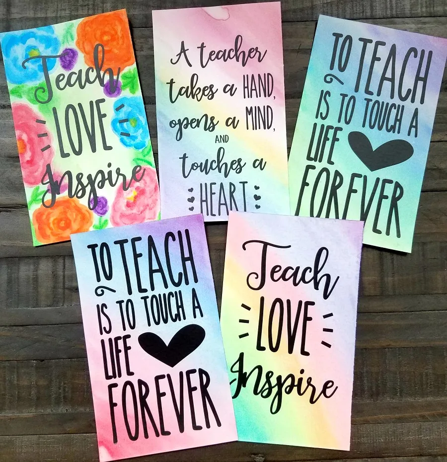 Make a sweet and simple watercolor card for your favorite teacher!
