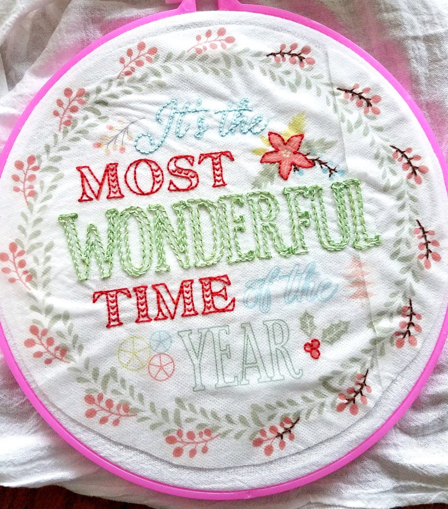 Most Wonderful Time Christmas Embroidery