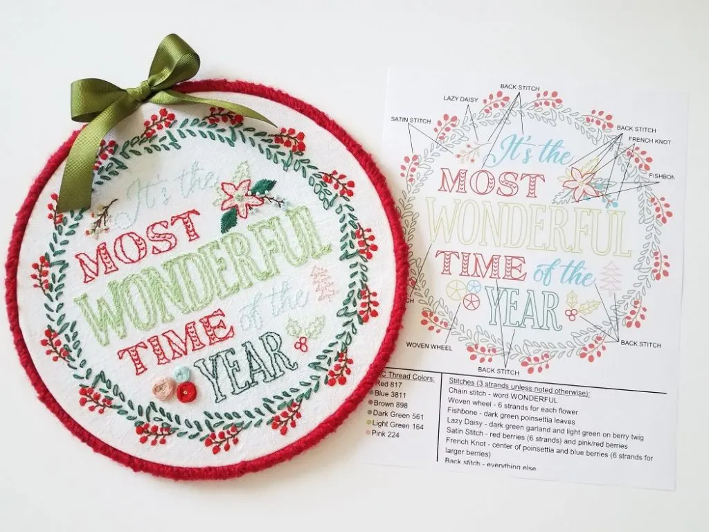 Christmas Embroidery with Directions
