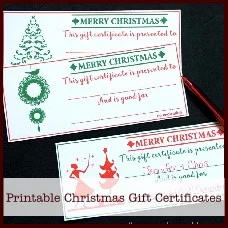 printable Christmas gift certificates
