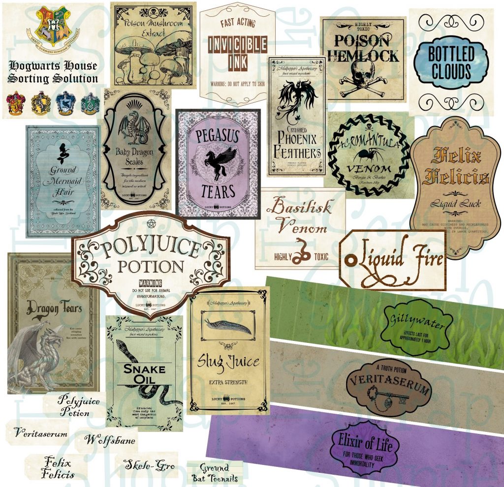 Harry Potter Potion Labels on Etsy