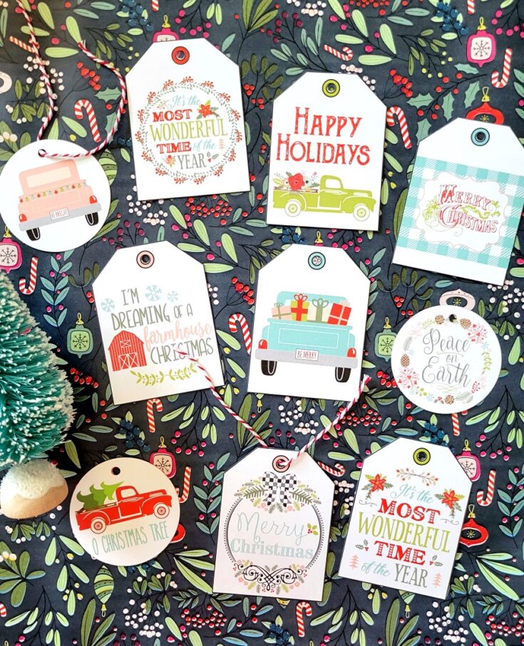 16 FREE Farmhouse Chic Christmas Tags - The Scrap Shoppe