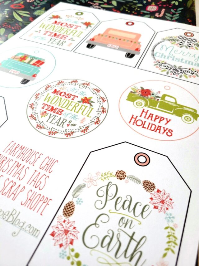 16 FREE Farmhouse Chic Christmas Tags - The Scrap Shoppe