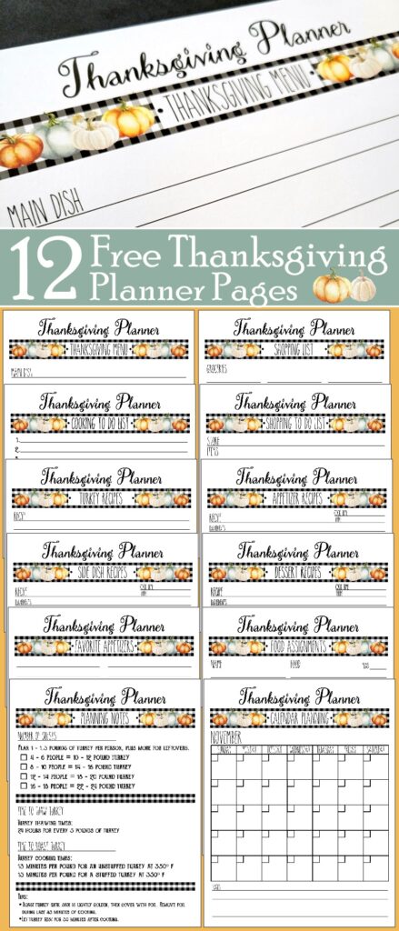Free Thanksgiving Planner Pages