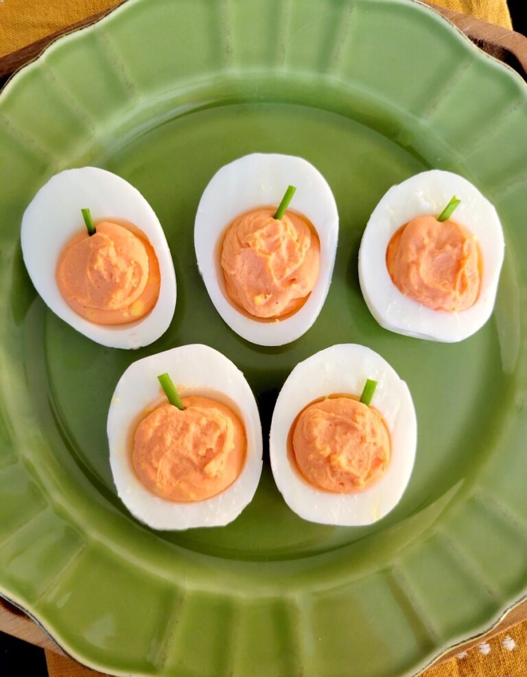 Pumpkin deviled eggs recipe