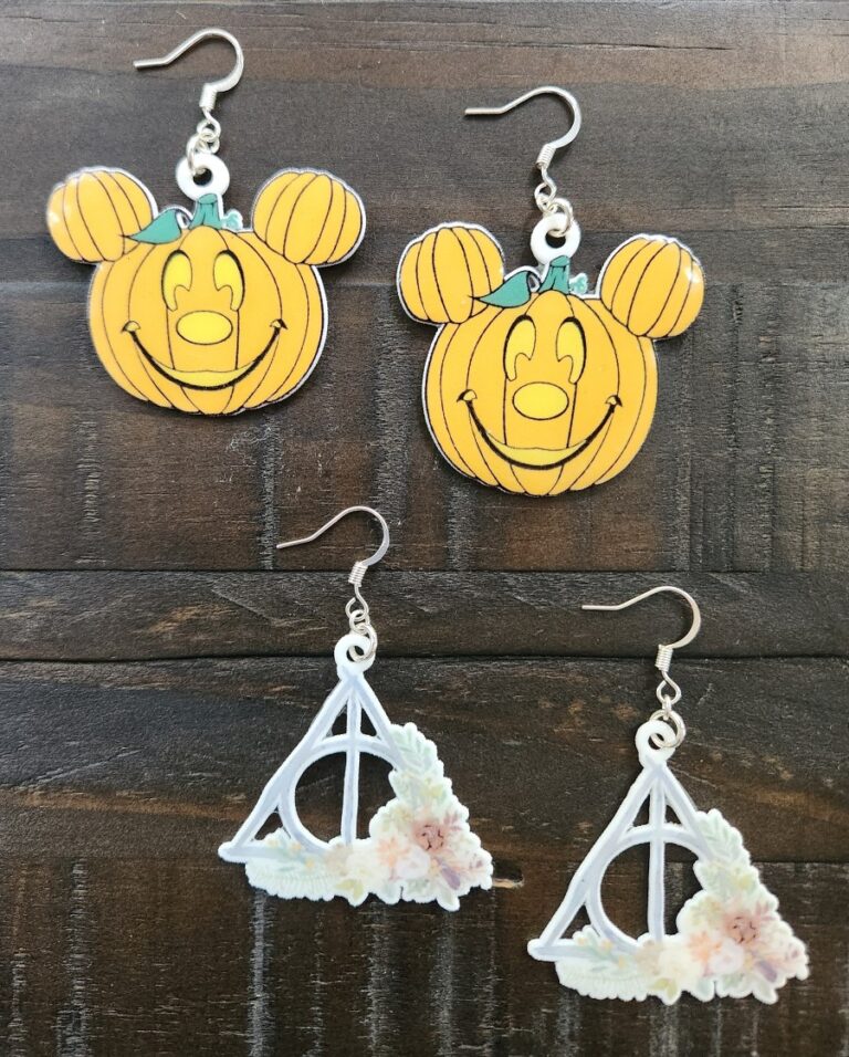 DIY theme park shrinky dink earrings