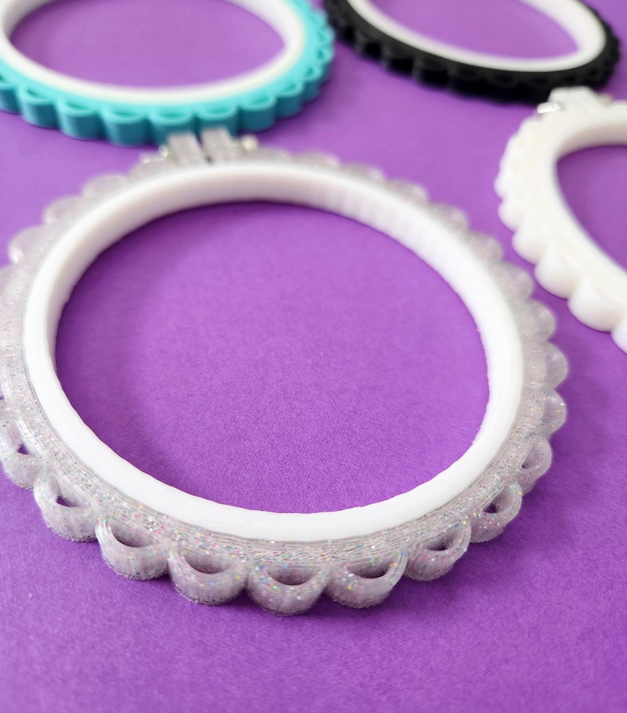 close up scallop embroidery hoop