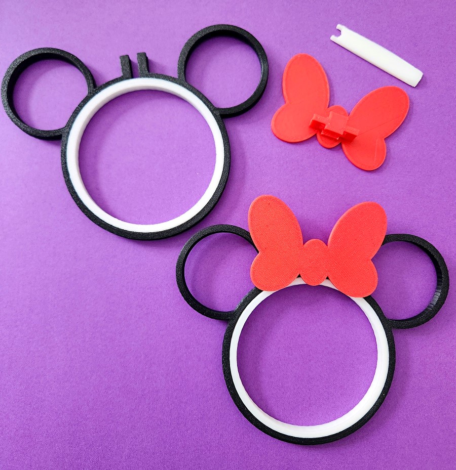 3d printed mouse ears embroidery hoop supplies