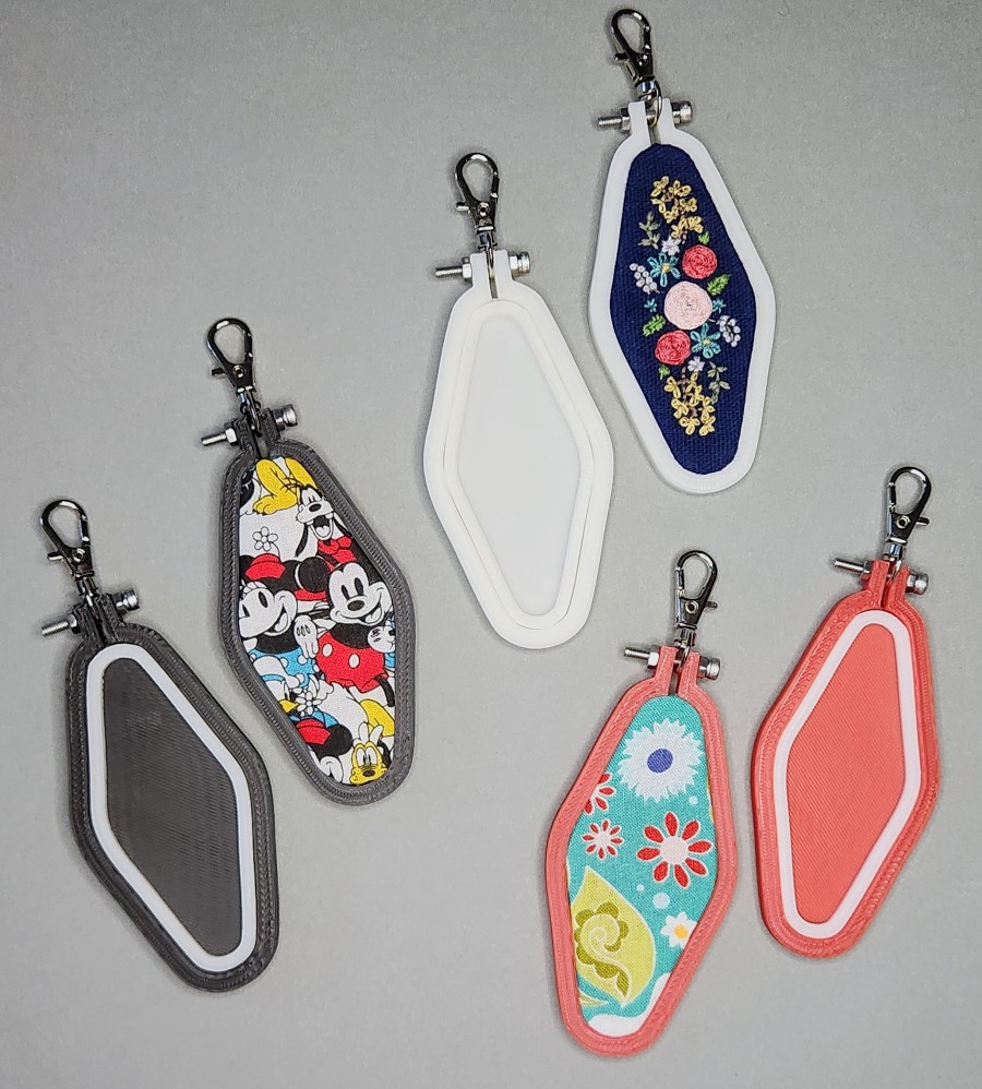 3D Printed Retro Keychain Embroidery Hoop Ideas