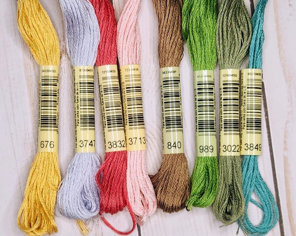 floral embroidery thread colors