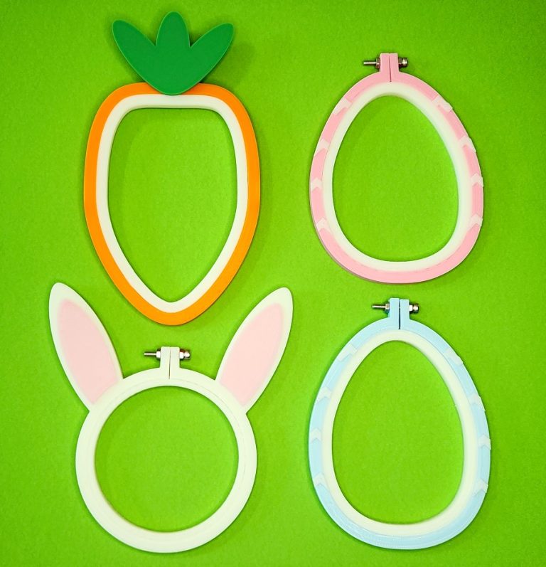 limited edition 3d printed easter embroidery hoop collection