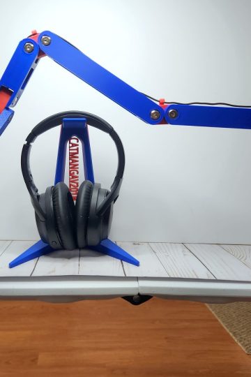 3d printed mini microphone boom arm and customized headphones stand