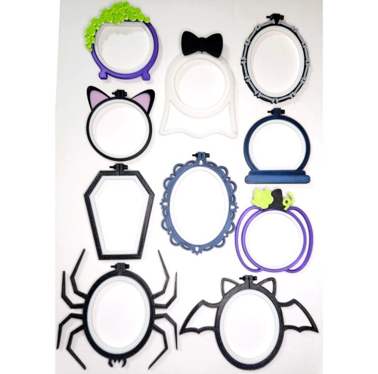 3d printed halloween embroidery hoops
