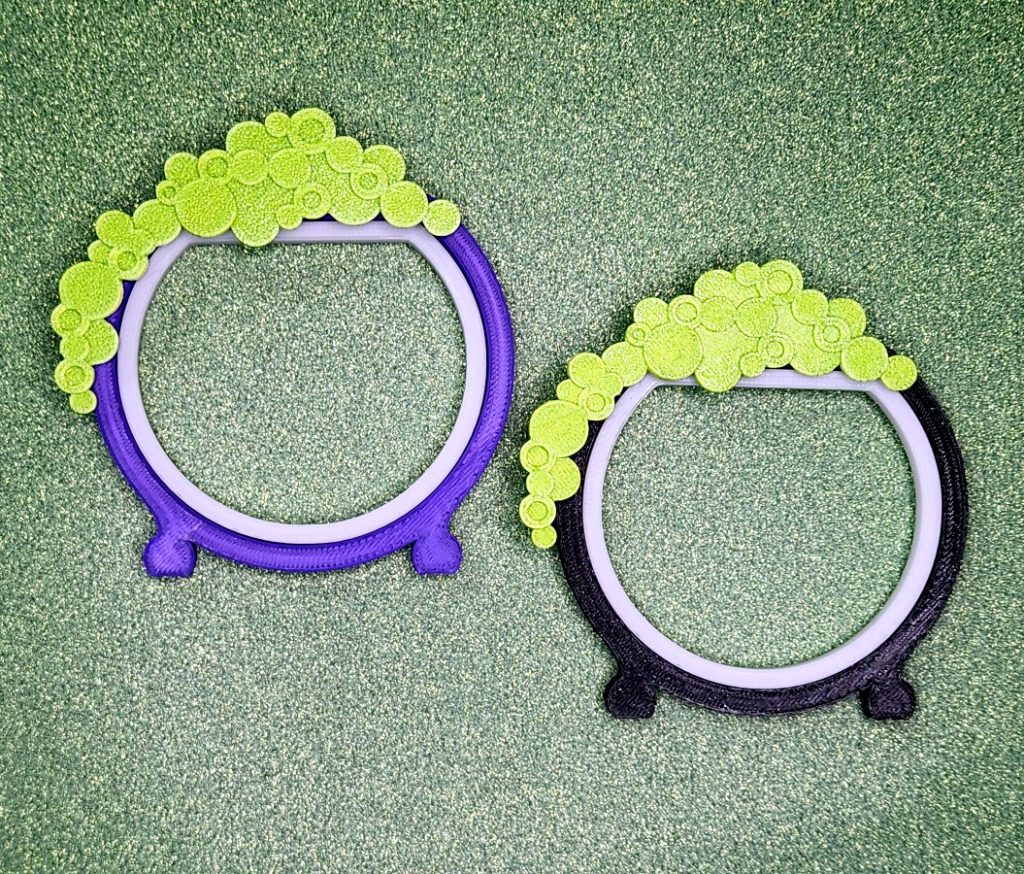 Halloween cauldron embroidery hoop