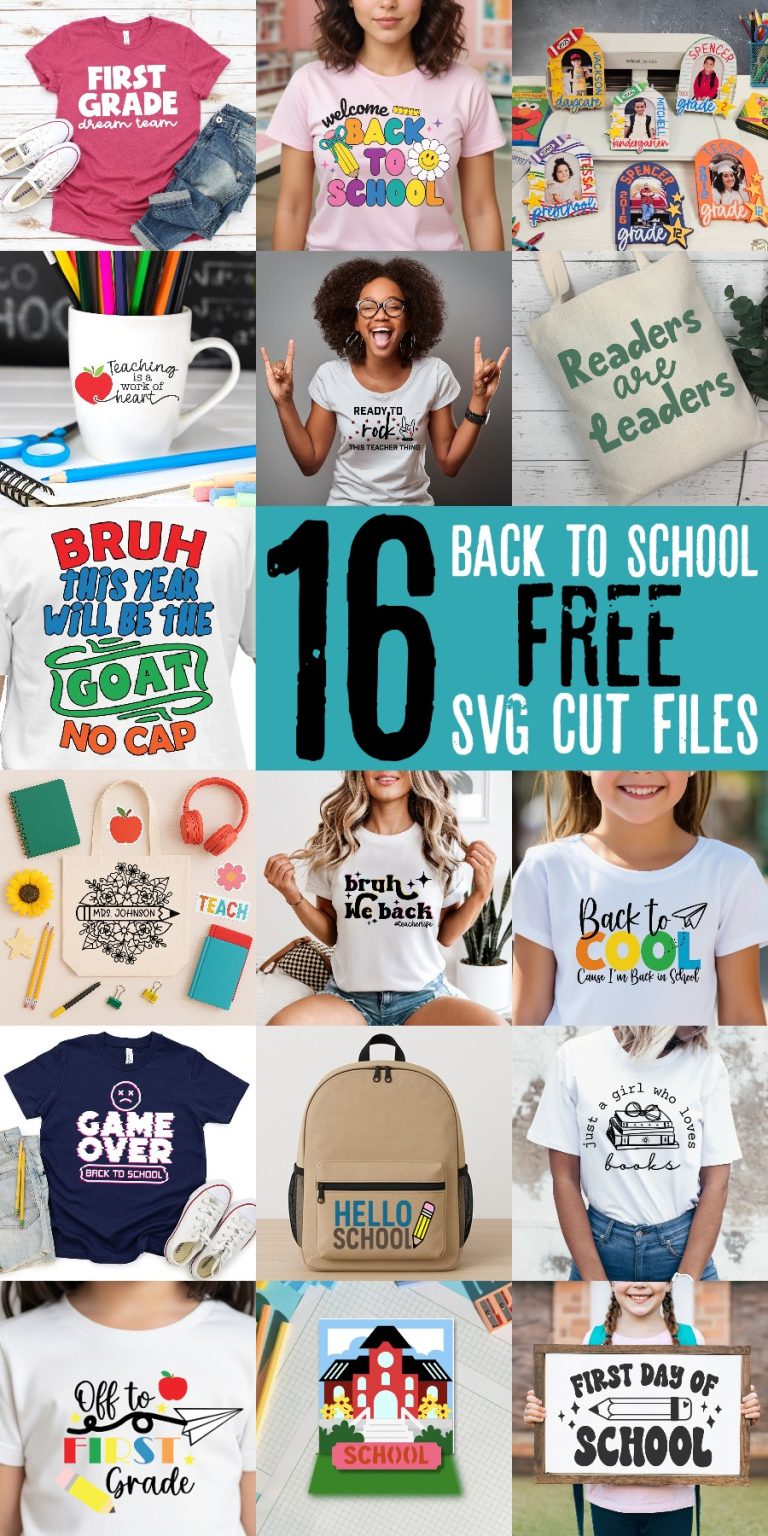 back to school free cut files collage
