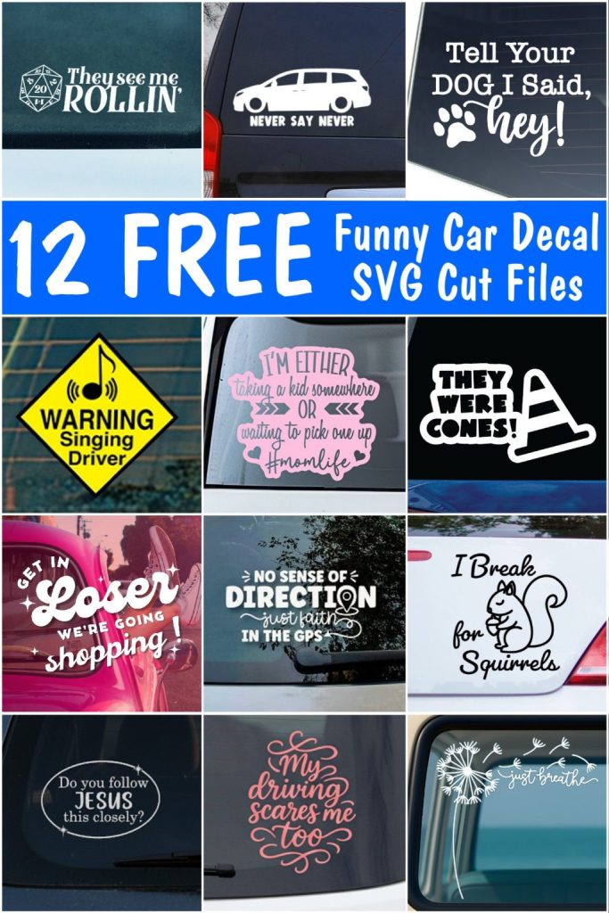 12 free funny car decal svg files