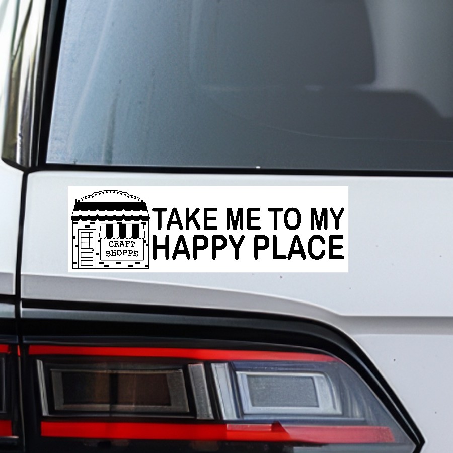 Crafting Happy Place Bumper Sticker