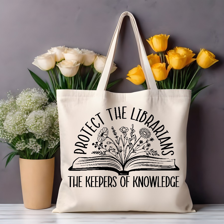protect the librarians tote bag