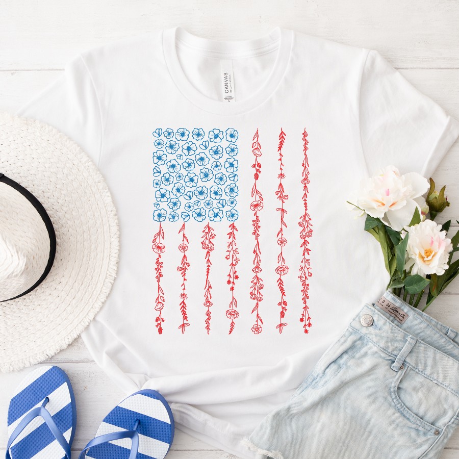 floral flag tshirt