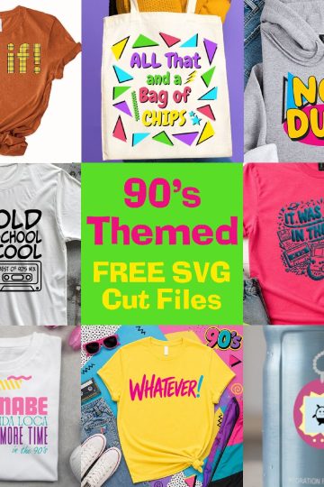 90's-themed free cut files